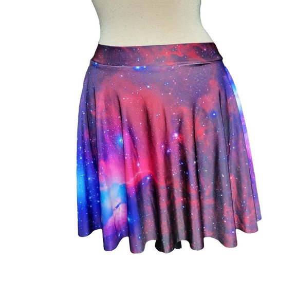 Galaxy Skater Womans Medium Skater Flip holographic Skirt Pull Over Star Celesti - Picture 3 of 11